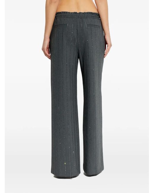 Self-Portrait Gray Beaded Drawstring Trousers