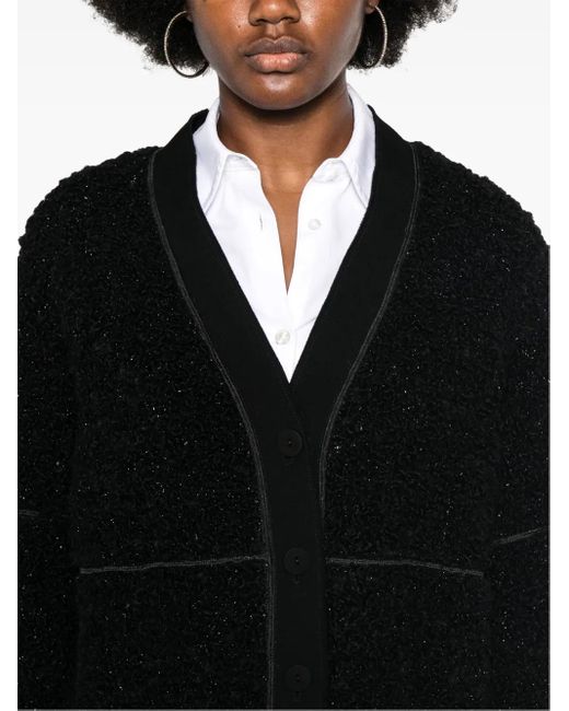 Giorgio Armani Black Long Bouclé Cardi-Coat