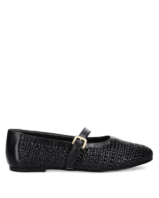 Gant Black Chadii Woven-Leather Flats Pumps