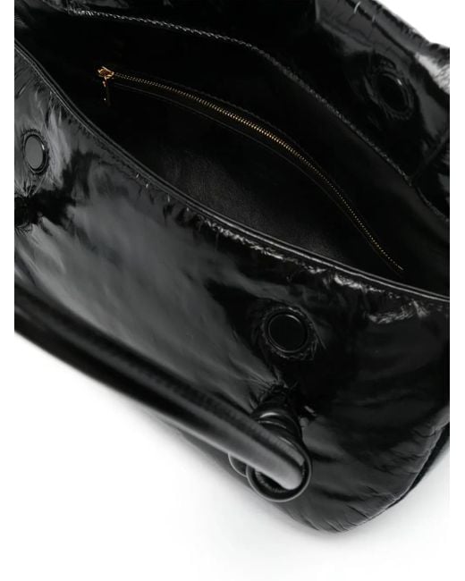 Jil Sander Black Padded Leather Shoulder Bag