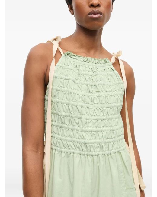 Ganni Green Tiered Dress