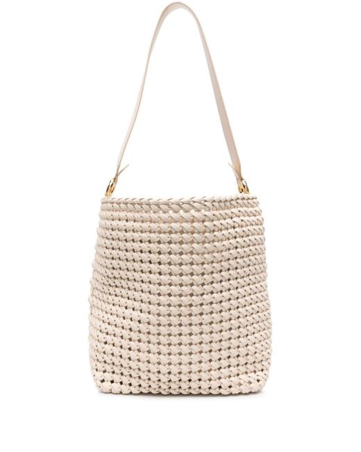 THEMOIRÈ White Phoebe Knotted Shoulder Bag