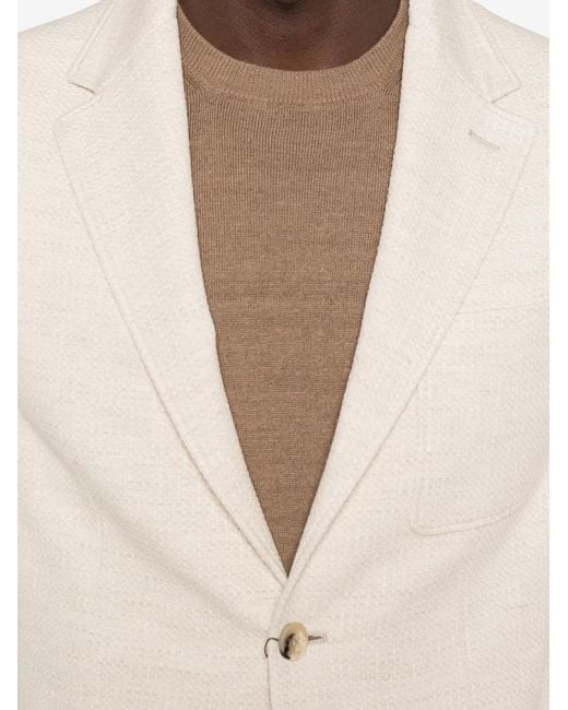 Canali White Single-Breasted Pocket Blazer for men