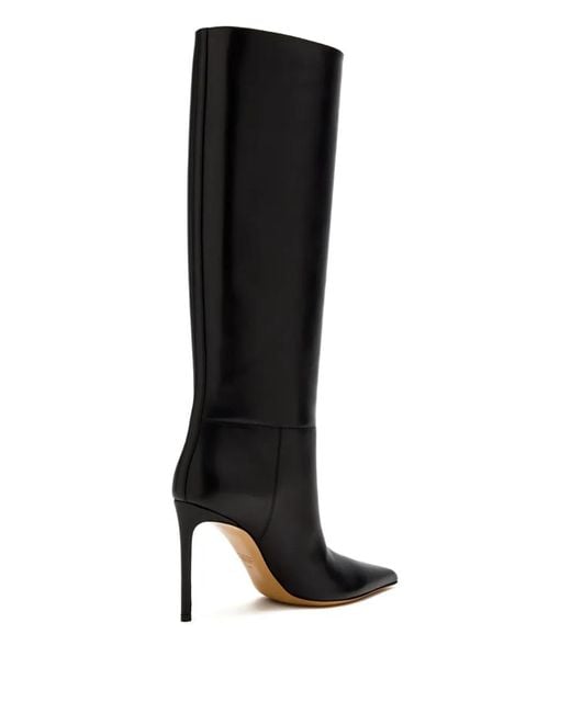 Francesco Russo Black 75Mm Stiletto Knee-High Boots