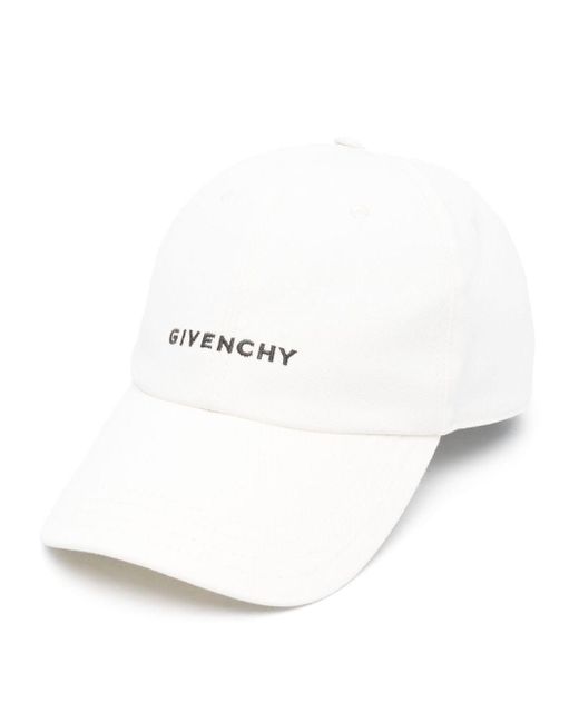 Gorra con logo bordado Givenchy de hombre de color White