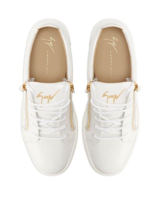 Sneakers Frankie con zip di Giuseppe Zanotti in White da Uomo