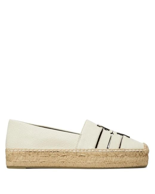 Tory Burch Natural Espadrilles Ines Double T Aus Leder