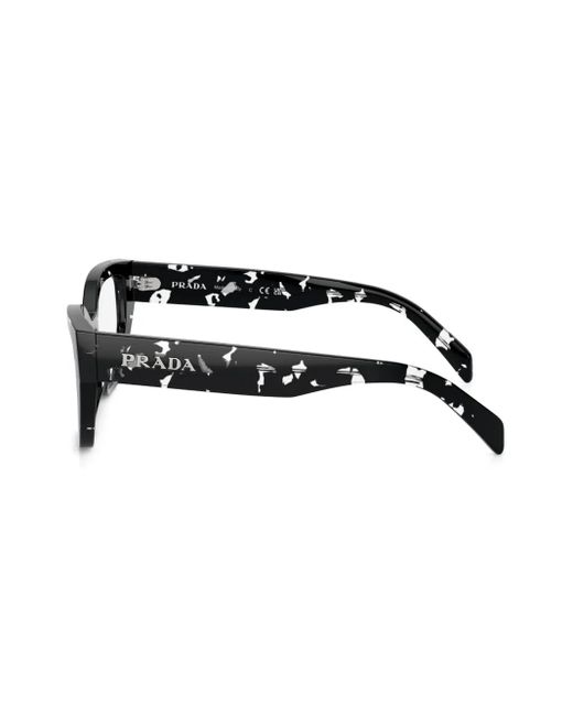Prada Brown Tortoiseshell Geometric-Frame Glasses