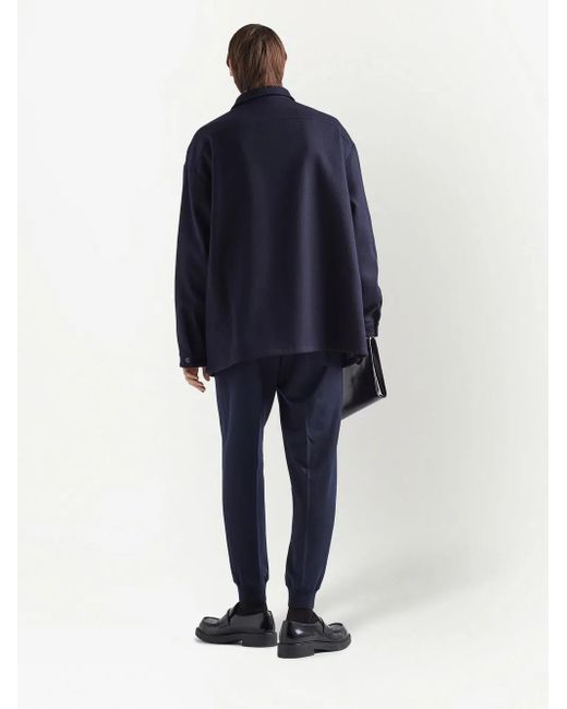 Prada Blue Wool Trousers for men