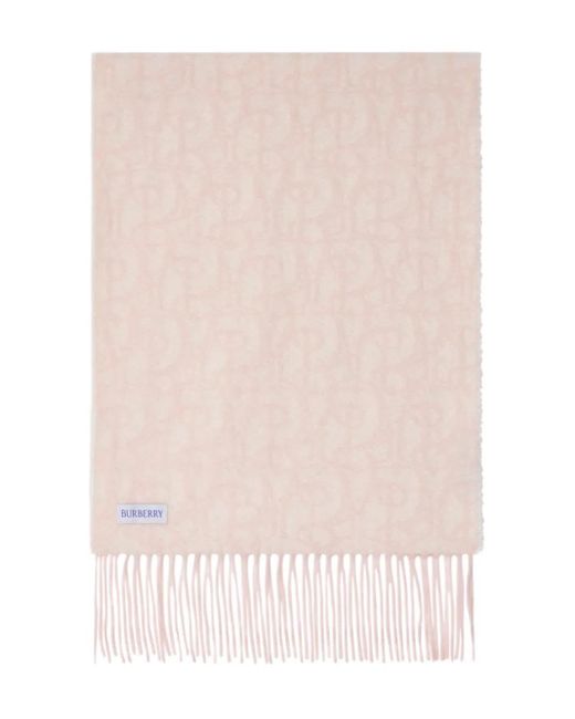 Burberry Natural Écharpe Frangée À Breloque B