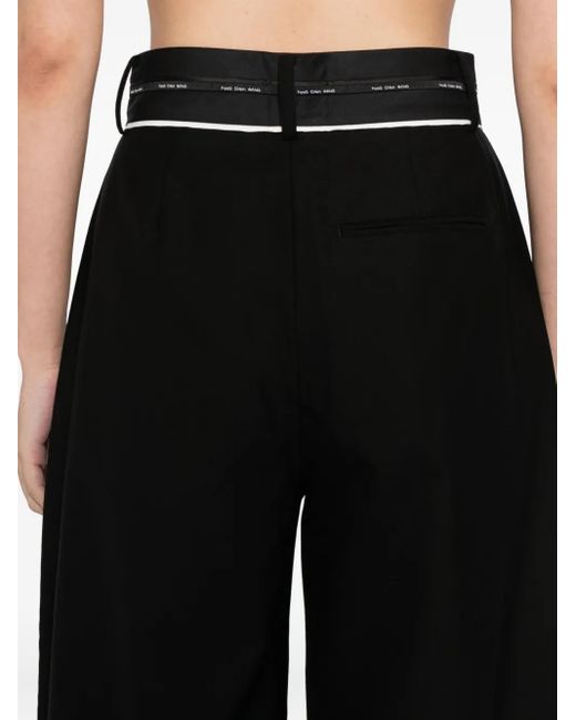 Feng Chen Wang Black Deconstructed Trousers for men