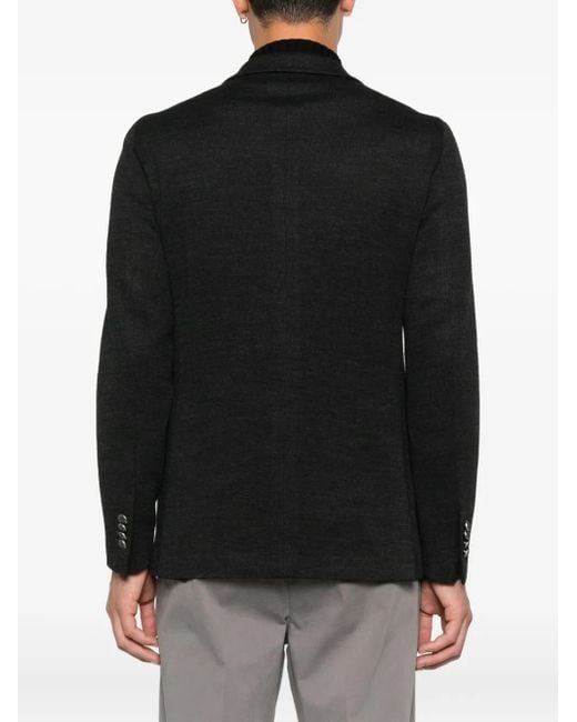Tagliatore Black Single-Breasted Blazer for men
