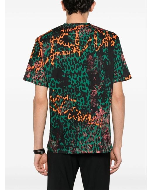 Camiseta con animal print Just Cavalli de hombre de color Green