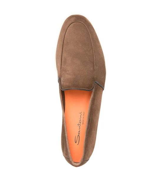 Santoni Brown Malibu Moccasin for men