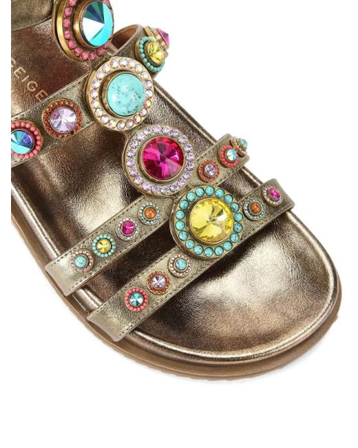 Kurt Geiger Brown Leather Octavia Flexi Gladiator Sandals