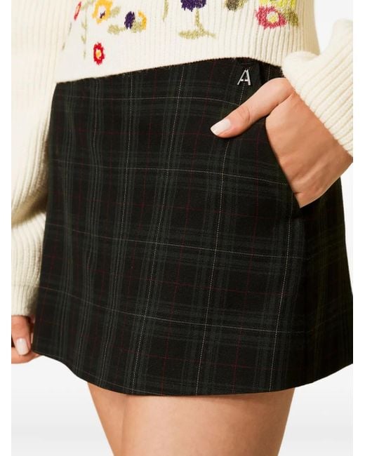 Falda a cuadros Twinset de color Black