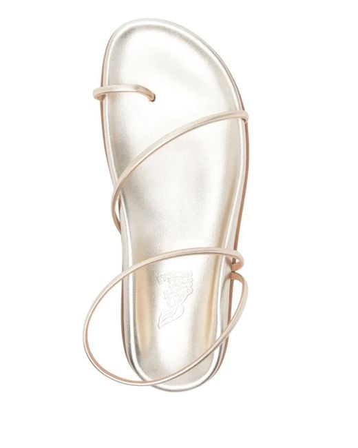 Ancient Greek Sandals White Kansiz Footbed Sandals