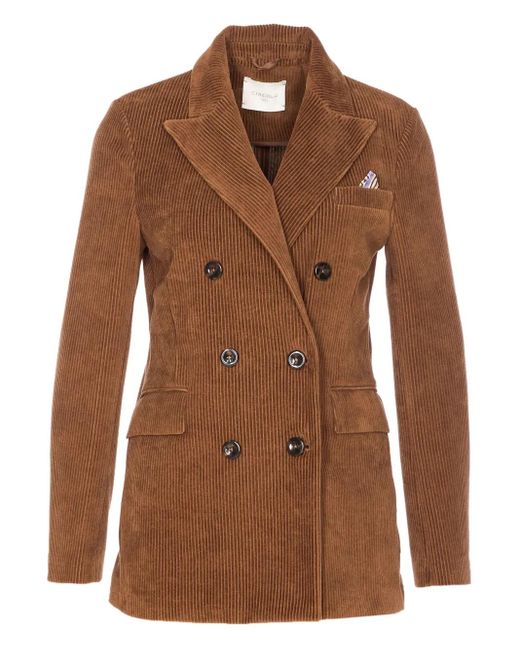 Circolo 1901 Brown Doppelreihiges Sakko aus Cord
