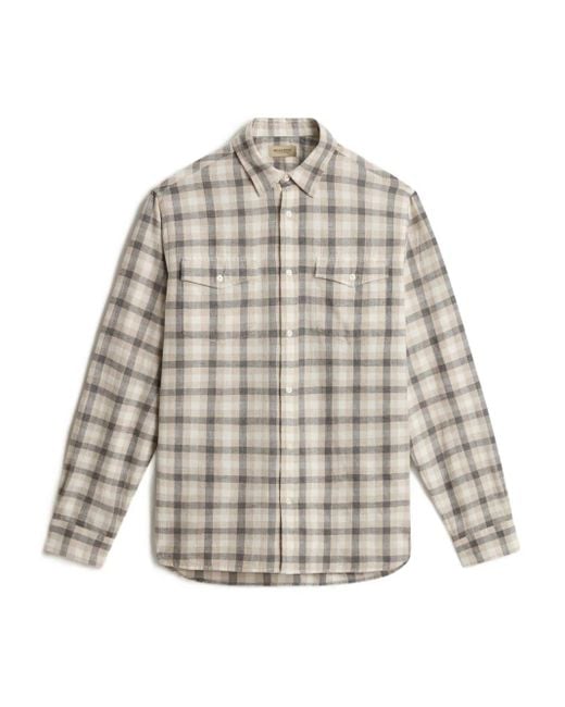 Woolrich White Check-Pattern Pocket Shirt for men