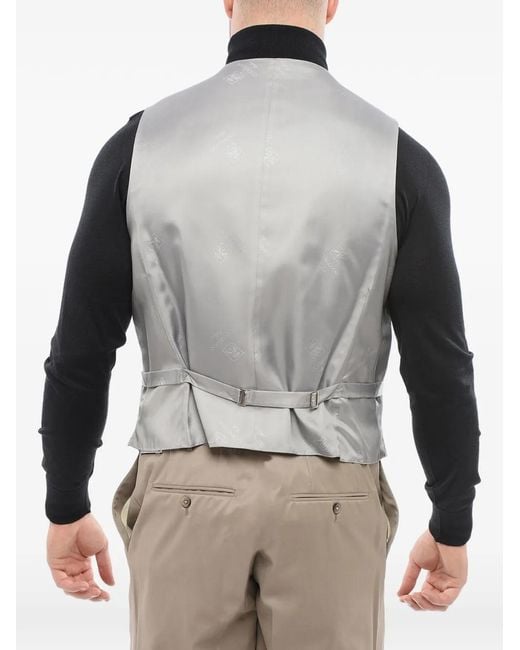Corneliani Gray Button-Fastening Jetted-Pockets Waistcoat for men