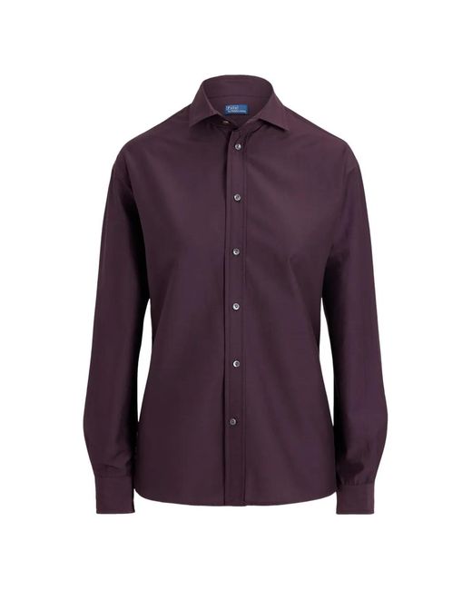 Polo Ralph Lauren Purple Relaxed-Fit Cotton-Silk Shirt