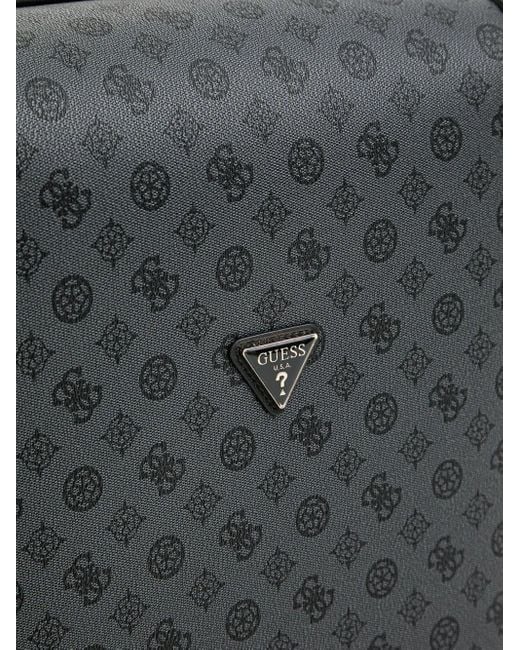Guess Gray Logo-Plaque Monogram Luggage