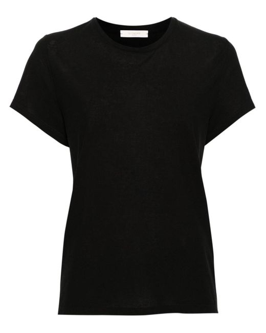 T-shirt en coton à col rond Zanone en coloris Black