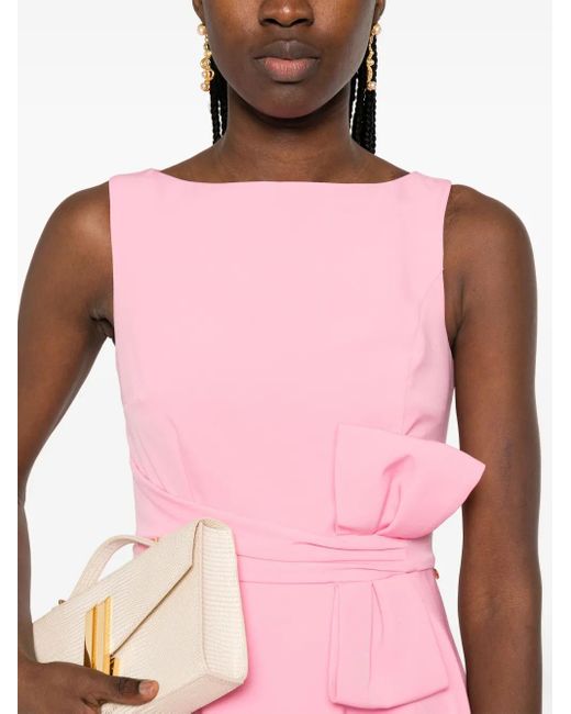 Abito Midi Con Fiocco di Nissa in Pink