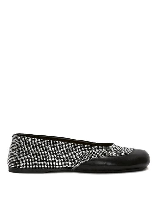 J.W. Anderson Black Crystal-Embellished Ballerina Flats