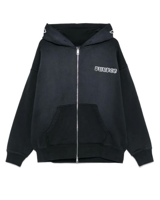 Purple Brand Black Logo-Print Hoodie for men
