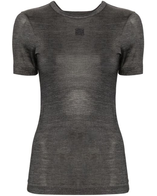 Loewe Gray T-Shirt mit V-Ausschnitt