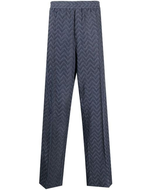 Missoni Pantalon Met Zigzag Patroon in het Blue voor heren