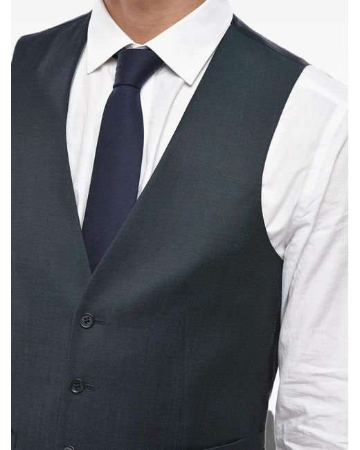 Corneliani Blue Single-Breasted Waistcoat for men