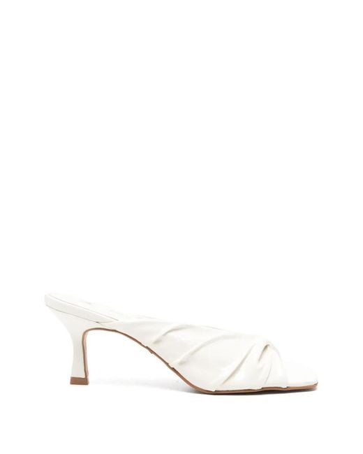 Carrano White Geraffte Mules