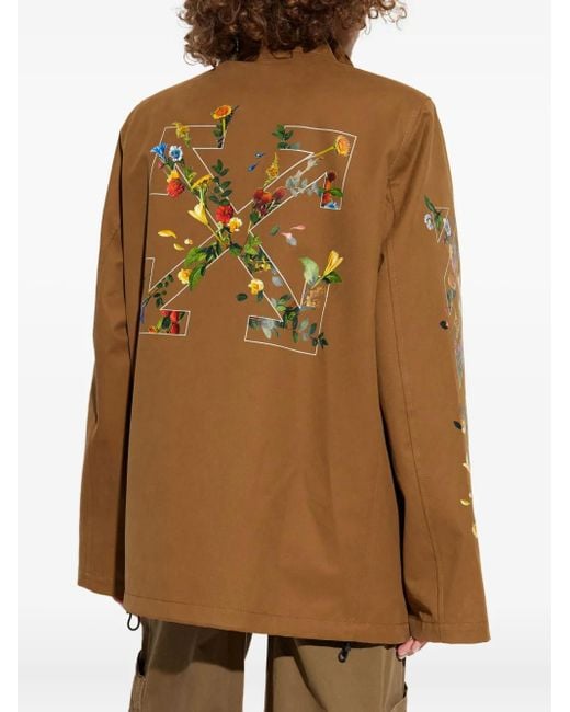 Off-White c/o Virgil Abloh フローラル ユーティリティジャケット Brown