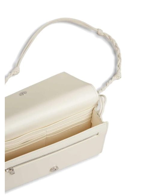 Jil Sander White Mini Knotted Cross Body Bag