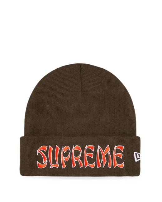 Supreme Brown X New Era Action Beanie Hat for men