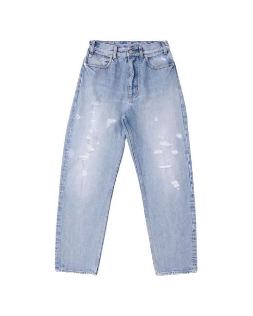 Fortela Blue Distressed Five-Pocket Jeans