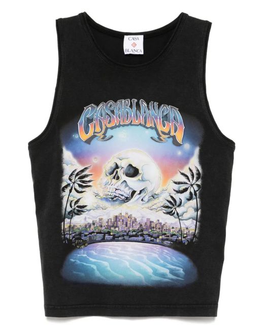 Casablanca Black La Premonition Printed Baby Tank Top