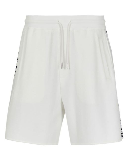 Armani Exchange White Logo-tape Track Shorts for men