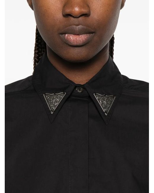 Pinko Black Chemise Crop À Détails Métallisés