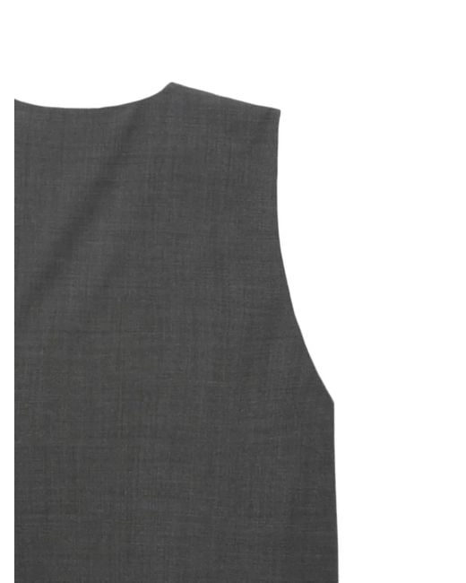 Enfold Gray Button-Fastening Asymmetric Waistcoat