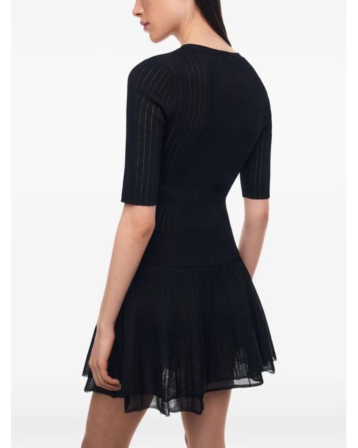12 STOREEZ Black Lattice Short-Sleeve Cardigan