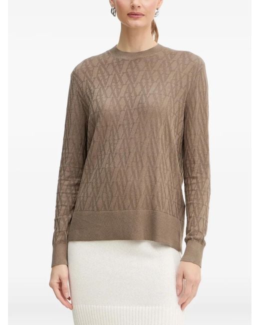 ARMANI EXCHANGE Brown Jacquard Sweater