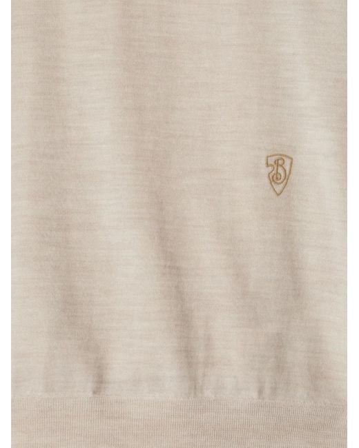 Burberry White Wool Polo Shirt for men
