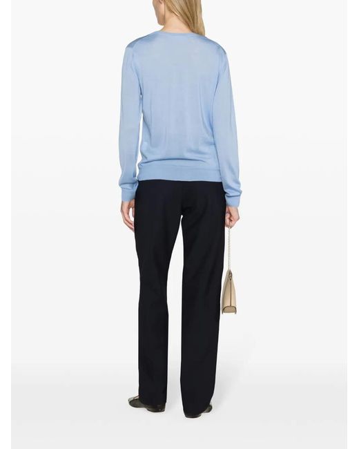 P.A.R.O.S.H. Blue Linfa Fine-Knit Jumper