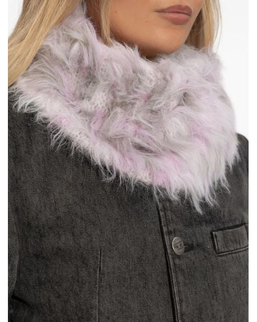 DIESEL Purple K-Eren Fluffy Scarf