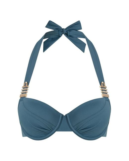 Marlies Dekkers Blue Clasp-Fastening Bikini Top