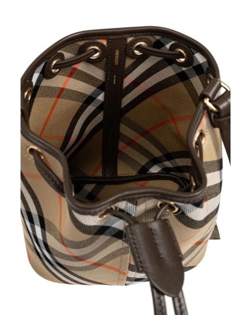 Burberry White Check Mini Bucket Bag