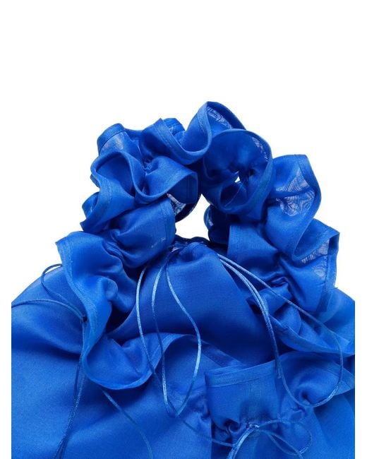 CECILIE BAHNSEN Blue Kiku Clutch Bag